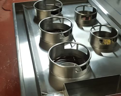 Chinese Wok cooker - 5 burner high power turbo wok cooking range - vortex burner