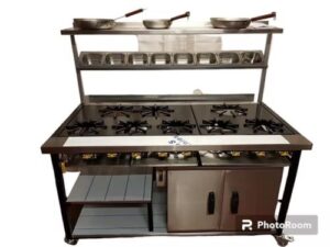 8 burner commercial kitchen Gas Cooker - Indian or Thai Restaurant cooking gas range