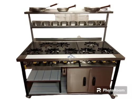 8 burner commercial kitchen Gas Cooker - Indian or Thai Restaurant cooking gas range