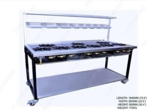 9 Burner Commercial Gas cooking range - Indian or Thai restaurant gas cooker