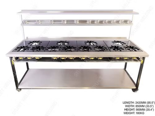 Commercial Gas cooker - 12 Burner Gas cooking range - heavy duty Indian restaurant cooker