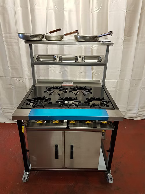 5 Burner Commercial Restaurant Gas cooker - gas cooking range and med power oven