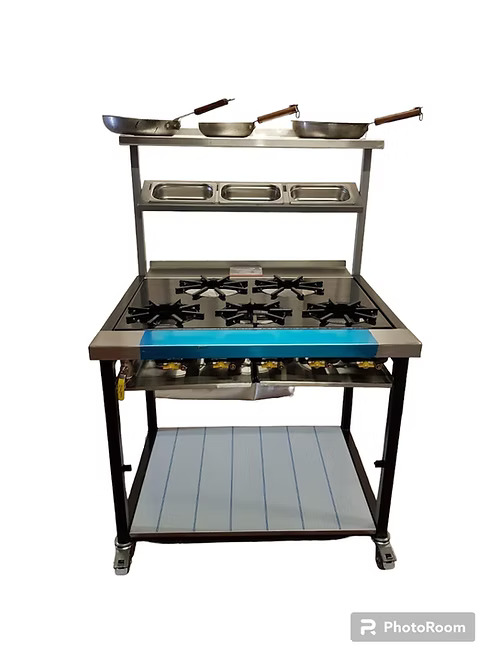 5 burner commercial GAS cooker - Heavy duty gas cooking range