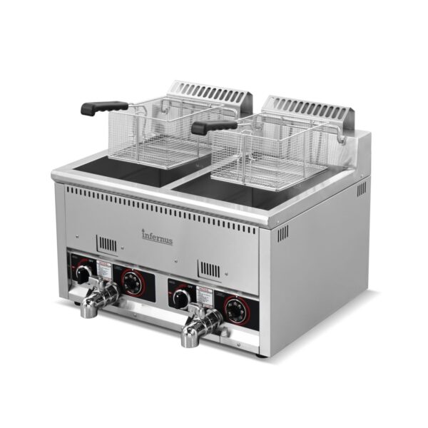 Counter top twin tank LPG Fryer