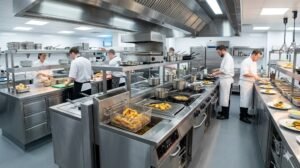 Professional UK commercial kitchen featuring stainless steel Catering Equipment